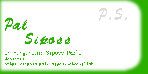 pal siposs business card